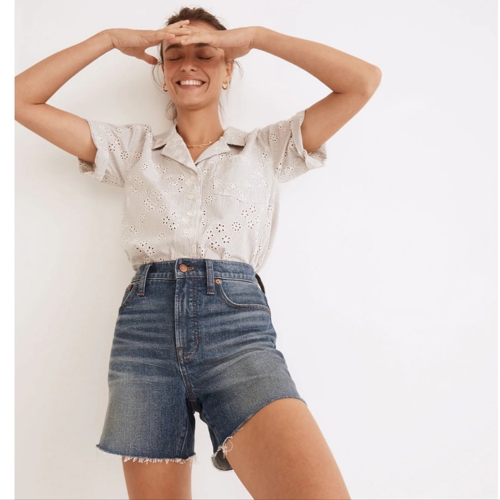 Madewell Mid Length High Rise Denim Shorts 26